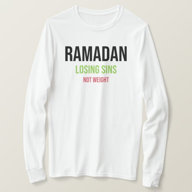 T-shirt Ramadan Perdre des péchés pas de poids (Design devant)