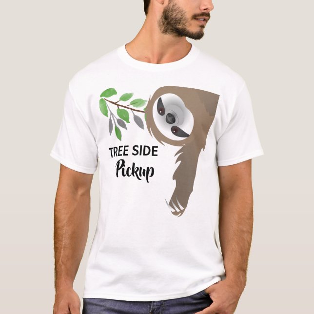 T-shirt Ramassage latéral de l'arbre amusant Accrochement  (Devant)