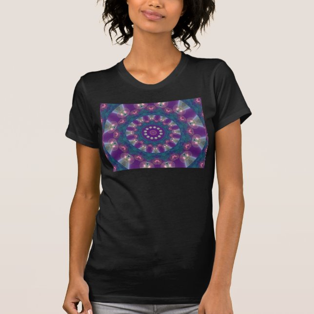 T-shirt Ramasseurs légers, mandala pourpre abstrait (Devant)
