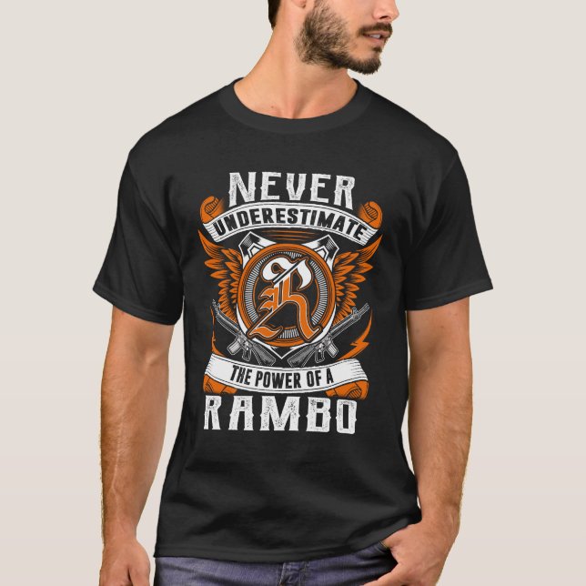 T-shirt RAMBO - Ne jamais sous-estimer personnalisé (Devant)