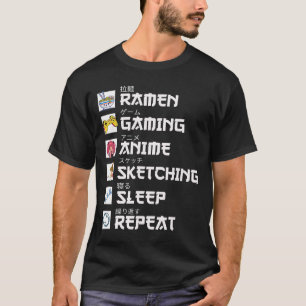 T-shirt Ramen Anime Jeu Répéter Otaku Anime Manga Vidéo