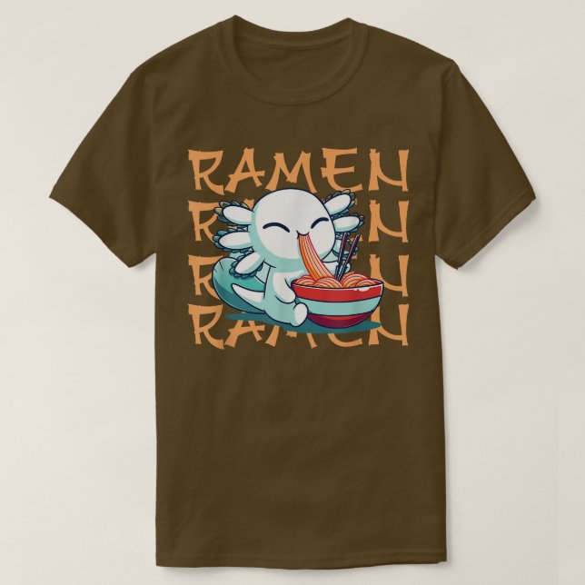 T-shirt Ramen Aolotl Kawaii Anime Japonais  (Design devant)