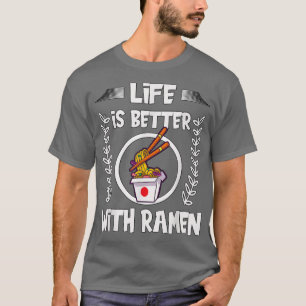 T-shirt Ramen Avec Baguettes Pour Femmes La Vie Est Meille
