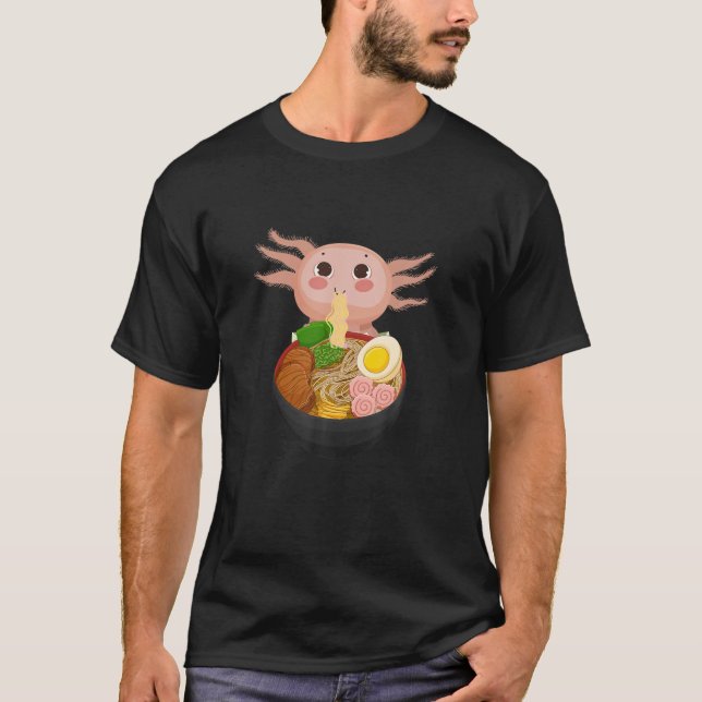 T-shirt Ramen Axolotl Kawaii Anime Ados alimentaires japon (Devant)