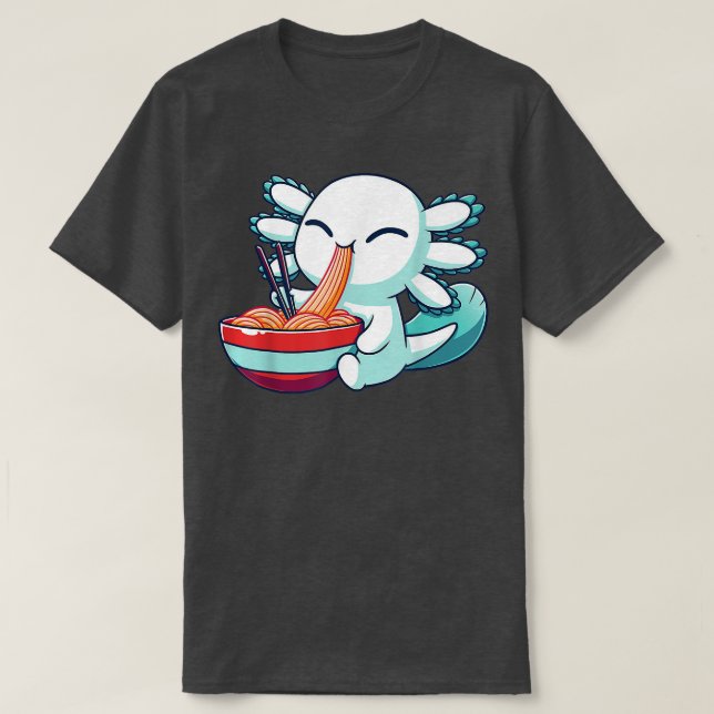 T-shirt Ramen Axolotl Kawaii Anime Japanese Food Gift Kid  (Design devant)