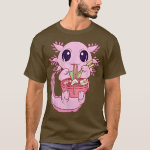 T-shirt Ramen Axolotl Kawaii Anime Japonais Ado de nourrit