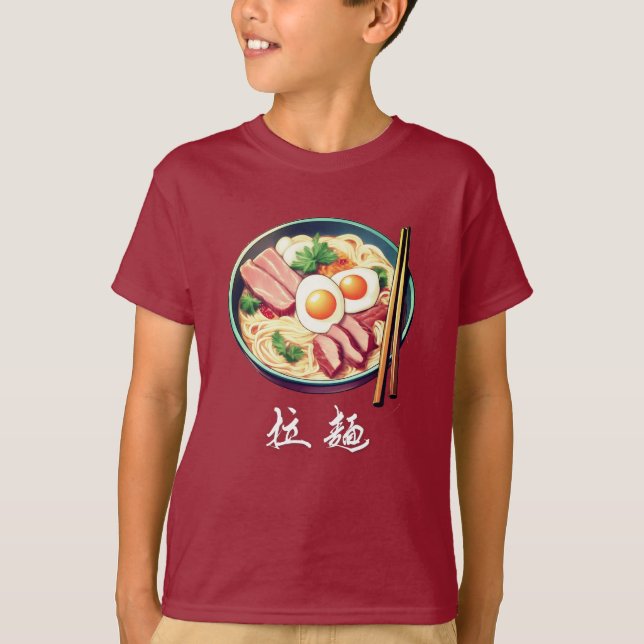 T-shirt Ramen Bowl avec Kanji Symboles Enfants (Devant)