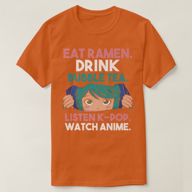 T-shirt Ramen Bubble Thé K-pop Anime Premium (Design devant)