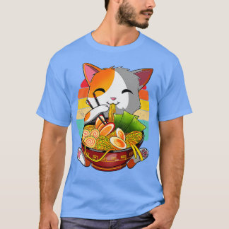 T-shirt Ramen Cat Anime Kawaii Japonaise Cadeaux filles Of