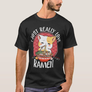 T-shirt Ramen Cat Anime Kawaii Japonaise Cadeaux filles Of