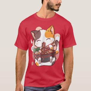 T-shirt Ramen Cat Anime Kawaii Neko Japonais