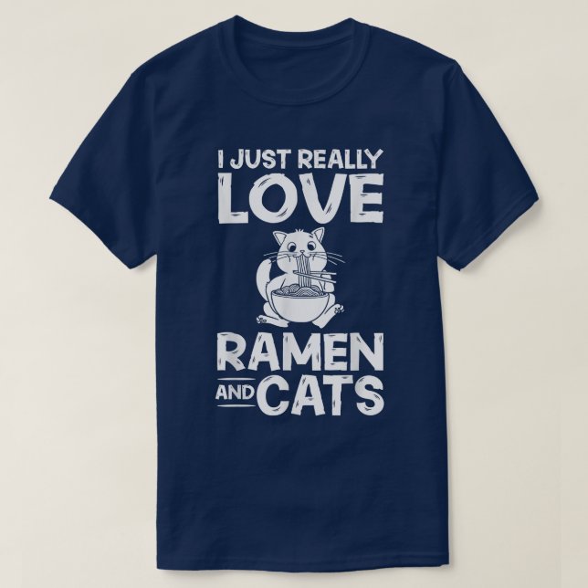 T-shirt Ramen Cat Bowl Chicken Noodle Soup Japanese (Design devant)