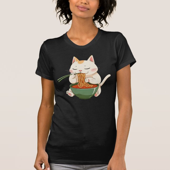 T-shirt Ramen Cat – Cute Anime Noodle Lover Design  (Devant)