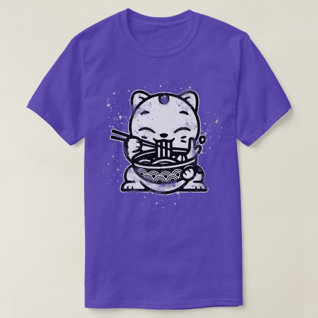 T-shirt Ramen Cat Kawaii  (Design devant)