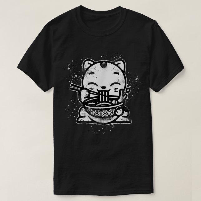T-shirt Ramen Cat Kawaii Anime Cool Japanese Gift  (Design devant)