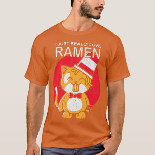 T-shirt Ramen Cat Kawaii Anime Japonais nourriture I Love 