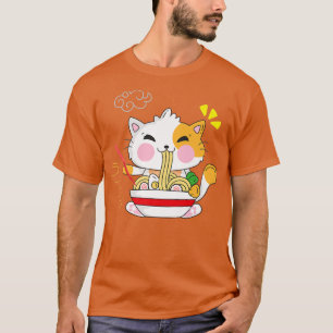 T-shirt Ramen Cat Kawaii Anime Japonais Ramen Vie Kitten