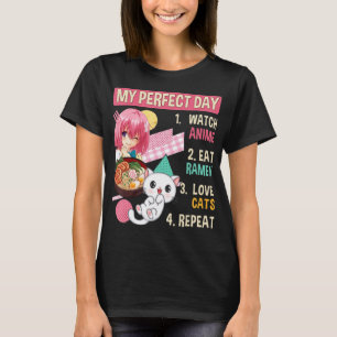 T-shirt Ramen Cat Kawaii Anime Japonaise Food Girls Offici