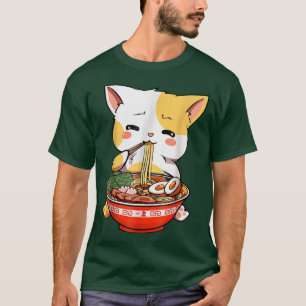 T-shirt Ramen Cat Kawaii Anime Japonaise Food Girls T-Shir
