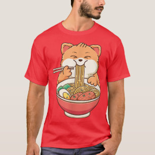 T-shirt Ramen Cat Kawaii Anime Japonaise Nourriture Filles