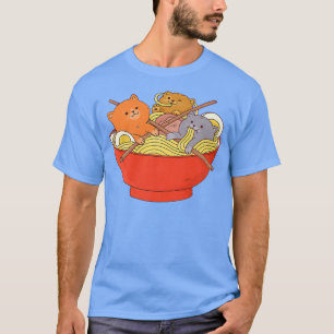T-shirt Ramen Cat Kawaii Neko Anime Otaku Cats Japonais No