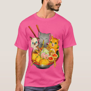 T-shirt Ramen Cat Kawaii Neko Anime Otaku Cats Japonais No