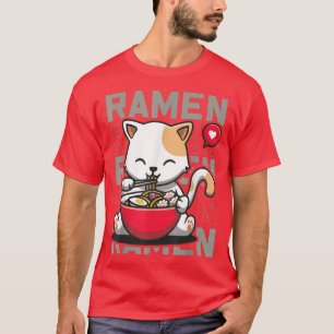T-shirt Ramen Cat Neko Anime Kawaii Japonais Merch Cadeaux
