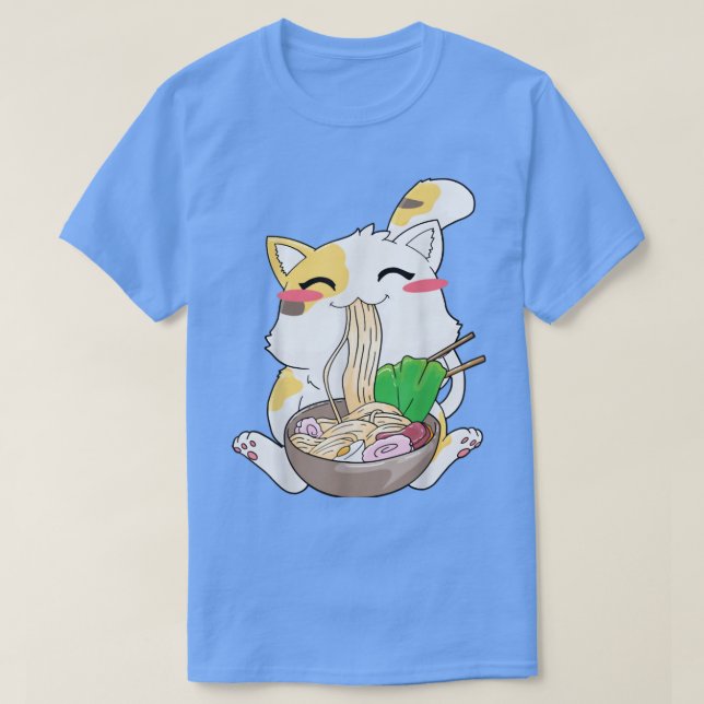 T-shirt Ramen Cat Neko Anime Kawaii Japonais Merch Cadeaux (Design devant)