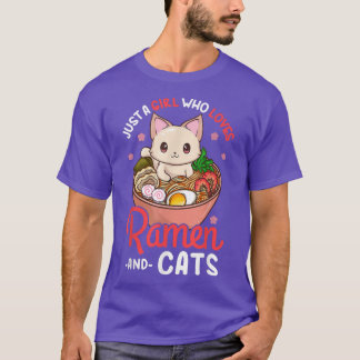 T-shirt Ramen Cat Neko Anime Kawaii Otaku Girl 