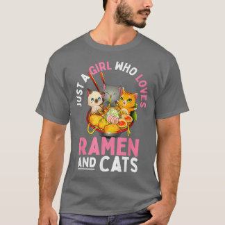 T-shirt Ramen Cat Neko Kawaii Anime Cats Cadeau Fille Ado 