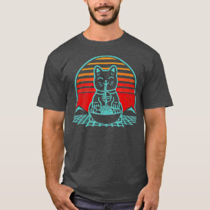 T-shirt Ramen Cat Neko Kawaii Anime nouilles japonaises Re