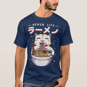 T-shirt Ramen Cat Ramen Life Kawaii Anime Japonais