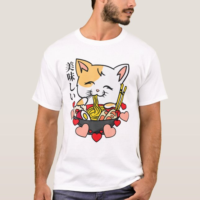 T-shirt Ramen - Chat Anime - Manga Japonais Culture Art (Devant)
