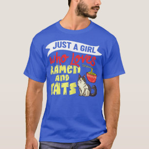T-shirt Ramen Chat Bowl Poulet Noodle Soupe Japonais1177