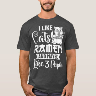T-shirt Ramen Chat Bowl Poulet Soupe de nouilles Japonais1
