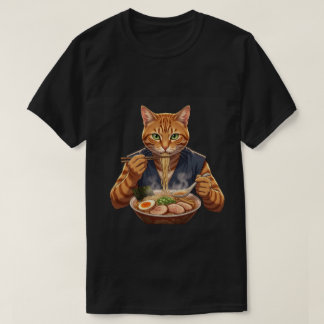 T-shirt Ramen Chat Esthétique Graphisme Pop Art Japonais