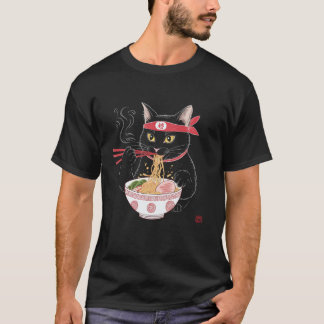 T-shirt Ramen Chat Noodles japonais Anime Manga Foin