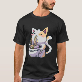 T-shirt Ramen Chat Tshirt Kawaii Anime Tee Japonai