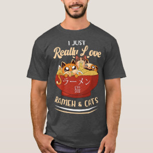 T-shirt Ramen Chats Aime les nouilles japonaises Neko Kawa