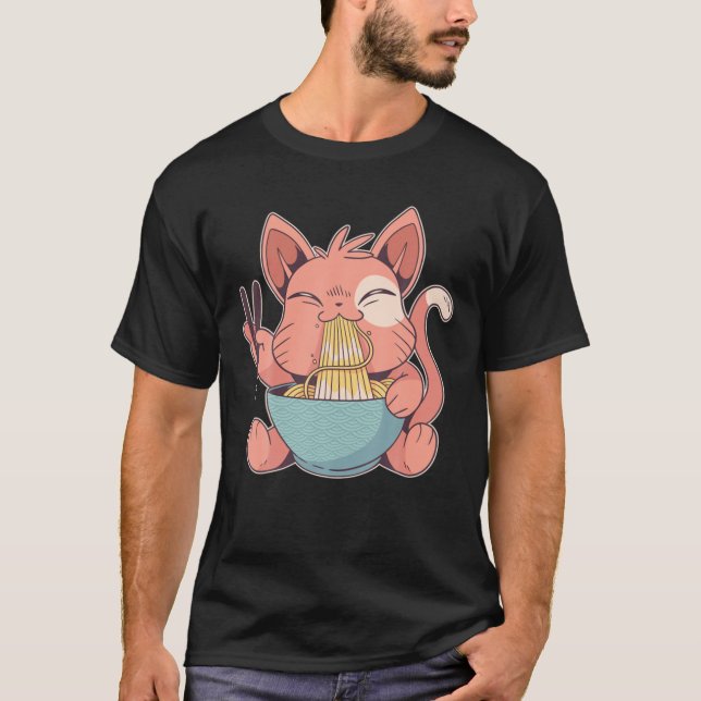 T-shirt Ramen Chats Cute Kitten Japonais (Devant)