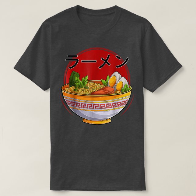 T-shirt Ramen Chats Neko Kawaii Anime nouilles japonaises  (Design devant)