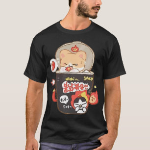 T-shirt Ramen coréen Buldak nouilles Shiba