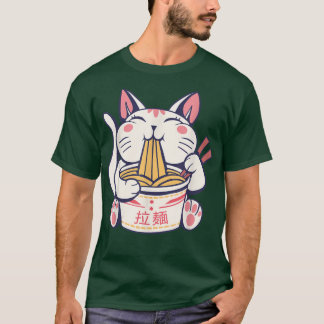 T-shirt Ramen Cute Cat Kawaii Anime Tee Japanese 