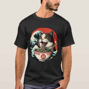T-shirt Ramen de chat Art japonais Style vintage