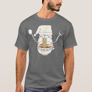 T-shirt Ramen de Noël Sushi Chat Kawaii Anime Japonais Ae