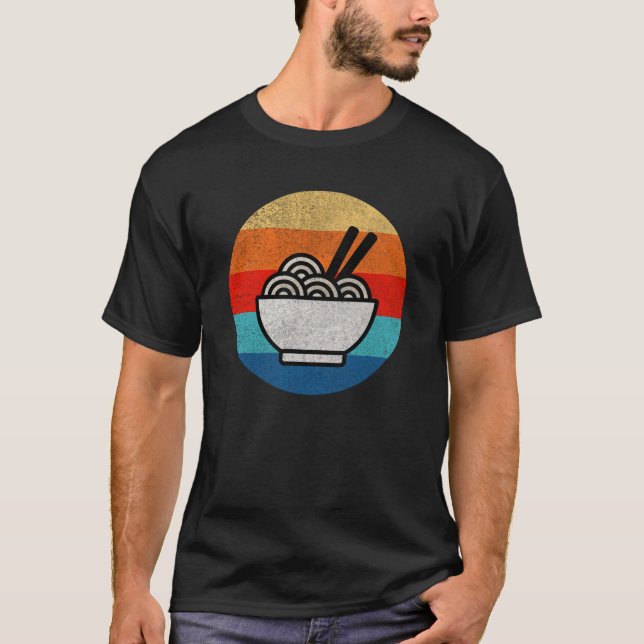 T-shirt Ramen de style rétro (Devant)