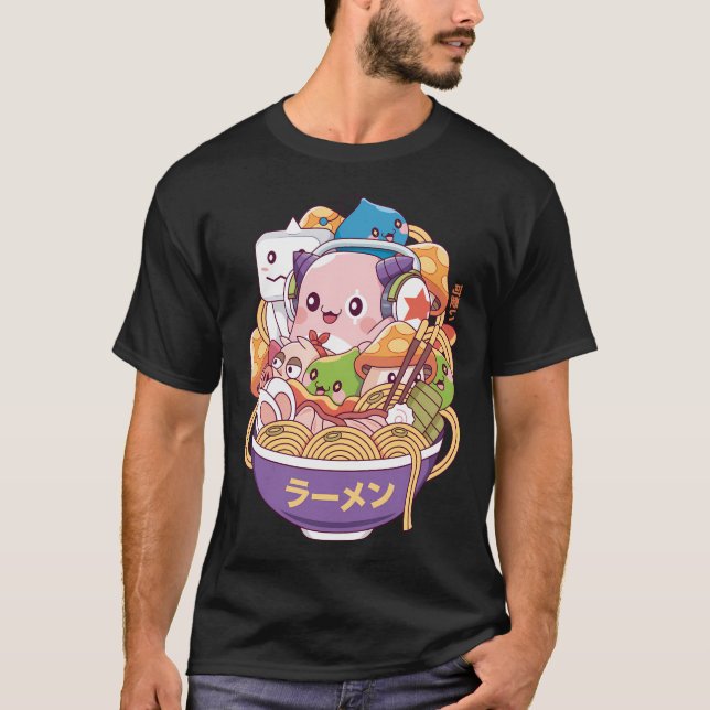 T-shirt Ramen des monstres du monde de Maple (Devant)
