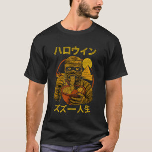T-shirt Ramen d'Halloween de momie - Style de bande dessin