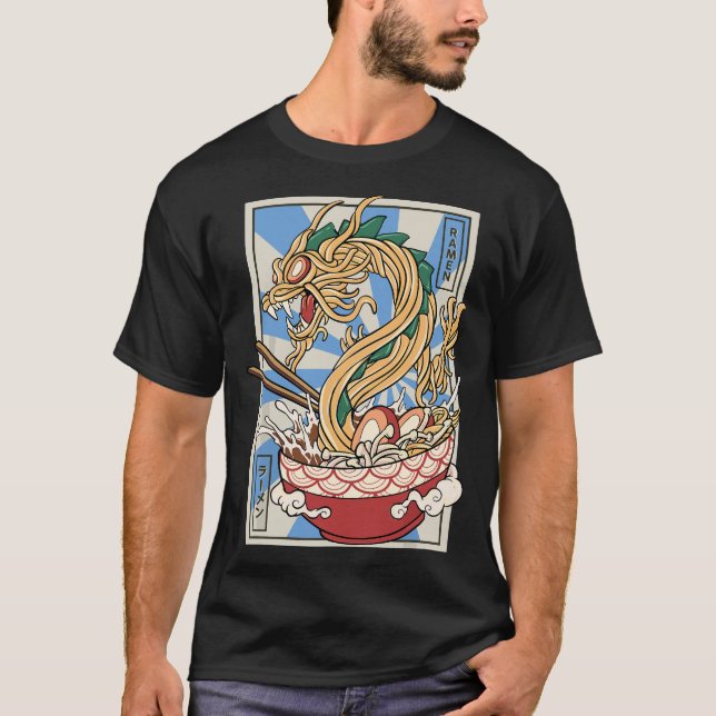 T-shirt Ramen Dragon soupe de nouilles japonaises (Devant)