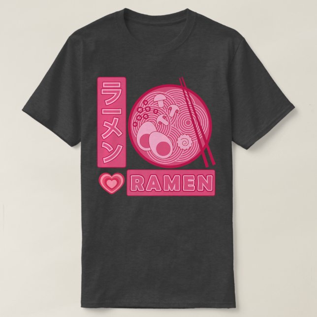 T-shirt Ramen Girl Love Anime Ramen japonais  (Design devant)